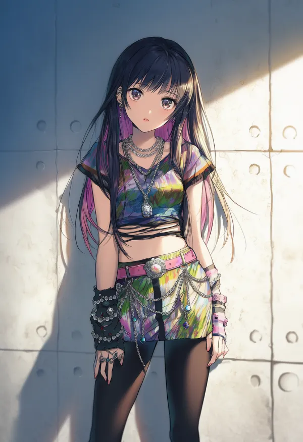 ラインストーン装飾のAIイラストとプロンプト紹介｜y2kファッションの組み合わせ