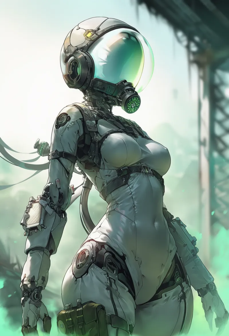 接合部分のジョイントと防護服の組み合わせ|プロンプト紹介・AIイラスト