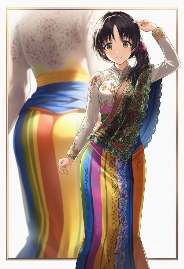 サリー（民族衣装）のプロンプト｜AIイラスト作例