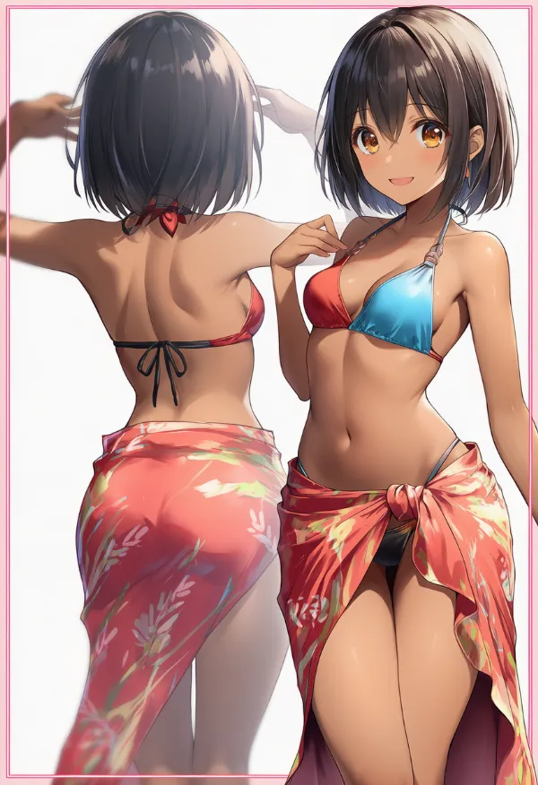 サロン(腰布の一種)の服装プロンプト|AIイラスト