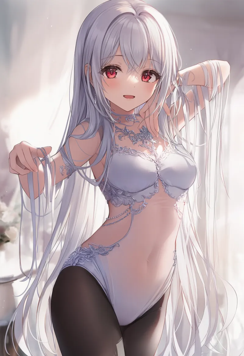 透け素材のレオタードのAIイラスト｜プロンプト紹介