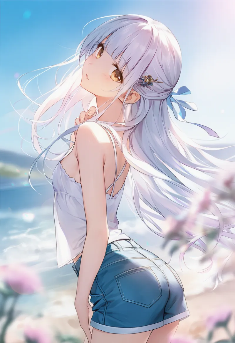 シャフ度(shaft look)ポーズのプロンプトのAIイラストと作例