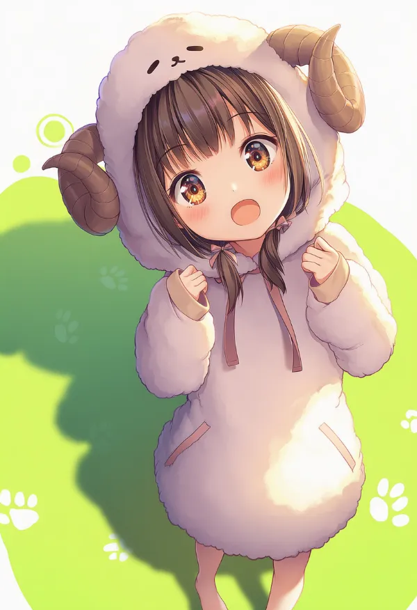 ヒツジの動物コスプレのプロンプト｜AIイラスト