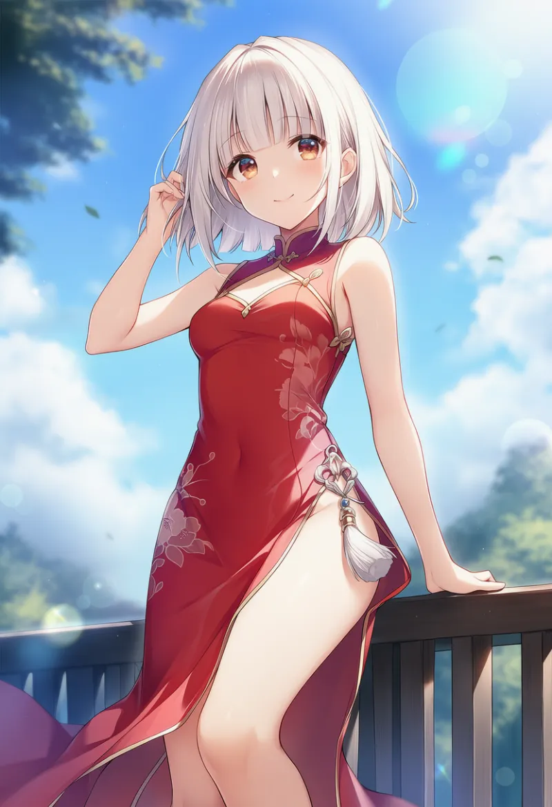 サイドスリット・ドレスのプロンプトとAIイラスト