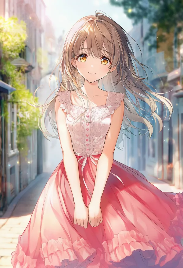 お嬢様ファッション|シルク素材のプロンプトとAIイラスト