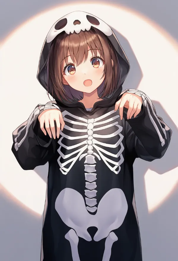 ガイコツの動物コスプレのプロンプト｜AIイラスト