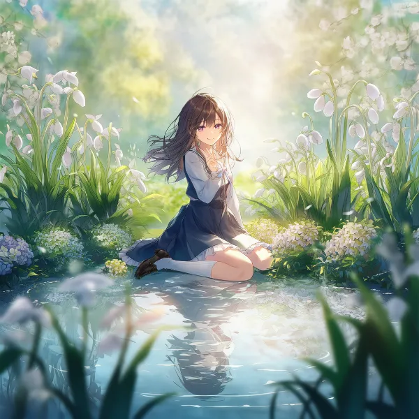 スノードロップのプロンプト紹介｜球根花・AIイラスト