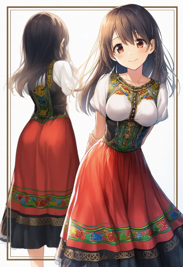 スペインの民族衣装のプロンプト｜AIイラスト作例