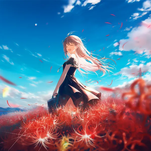 ヒガンバナのプロンプト紹介｜球根花・AIイラスト