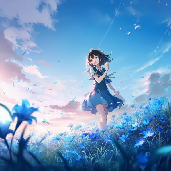 ツユクサのプロンプト紹介｜野花・AIイラスト