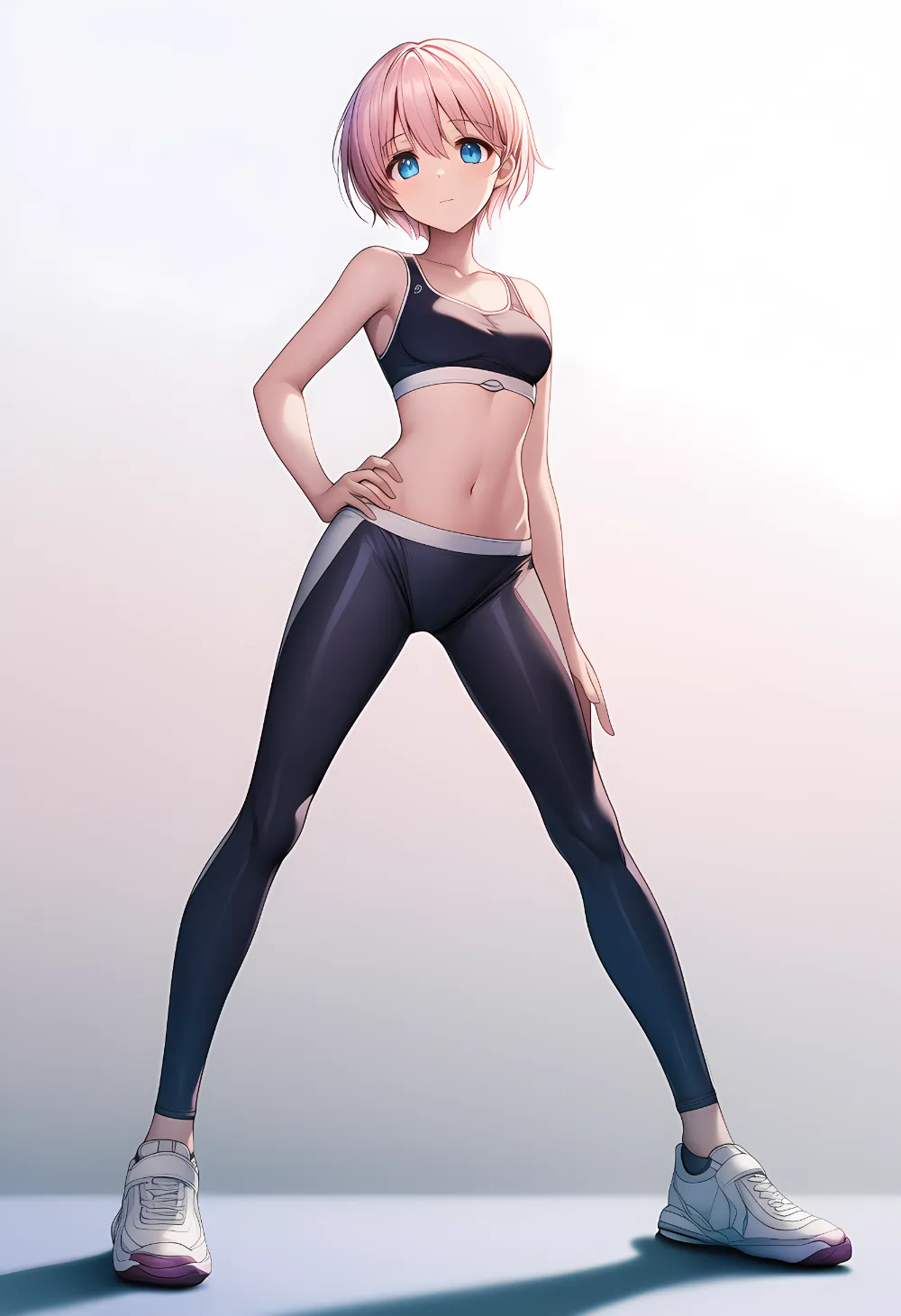 足を大きく広げて立つポーズのプロンプト｜AIイラスト