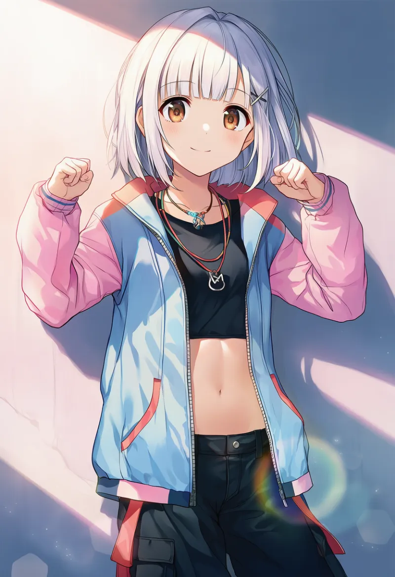 ネックレスの重ね付け｜ストリートファッションのアイテムプロンプト紹介