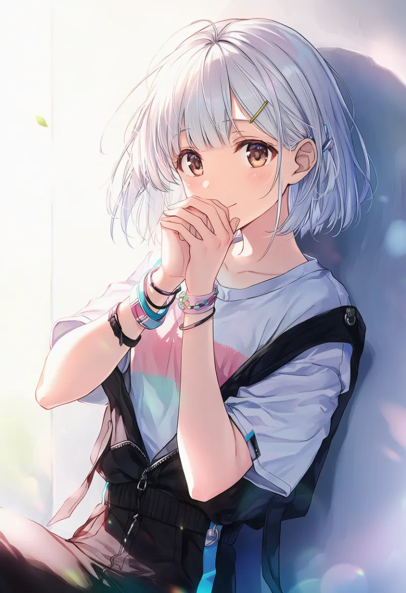 ブレスレットの重ね付け｜ストリートファッションのアイテムプロンプト紹介