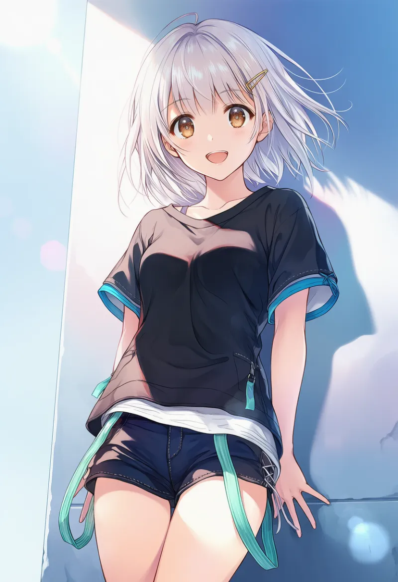 ハンギングストラップ付きのショーパン｜ストリートファッションのアイテムプロンプト紹介