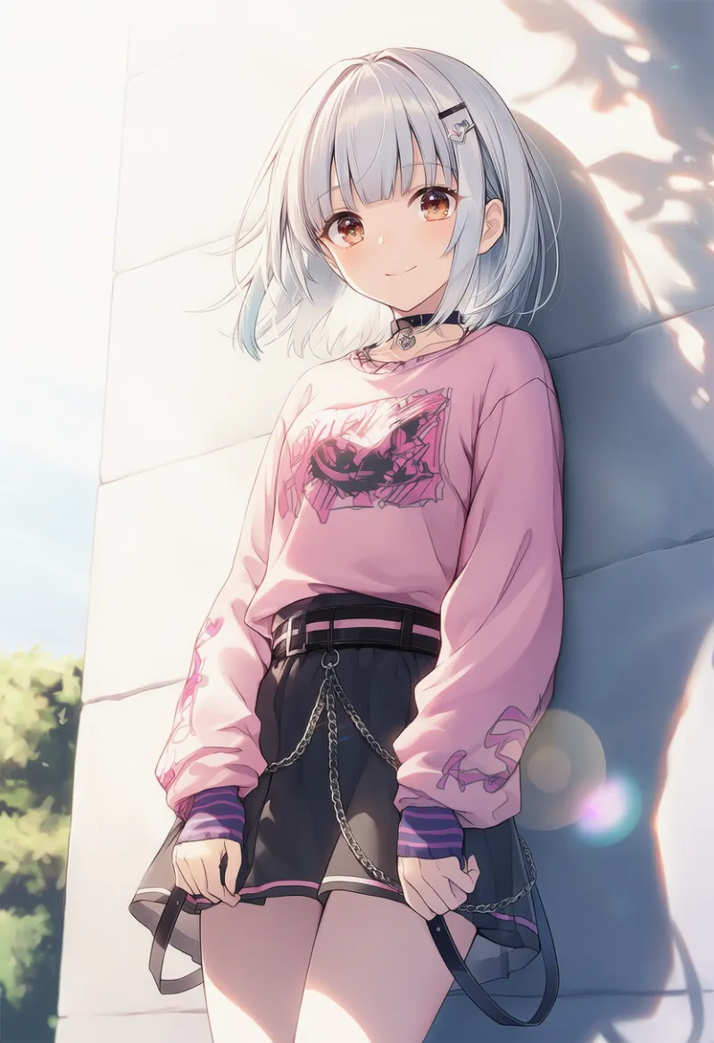 チェーン付きスカート｜ストリートファッションのアイテムプロンプト紹介