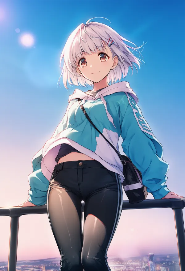 ピチピチのパンツのストリートファッションのAIイラストとプロンプト紹介