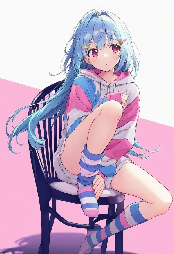 ストライプソックス|デコラファッション用のプロンプトとAIイラスト