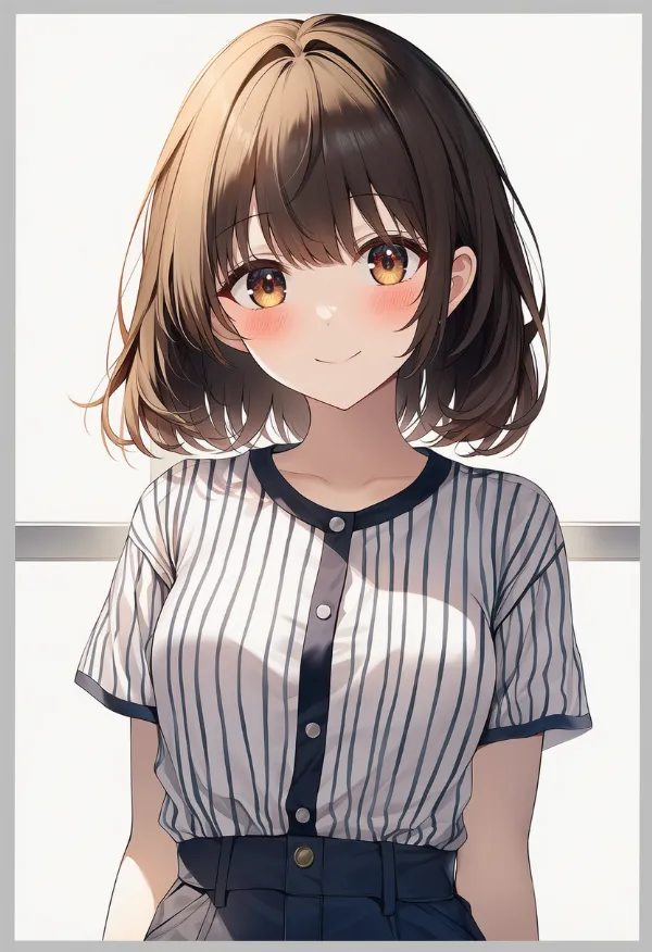 ストライプ柄の服プロンプト｜AIイラスト