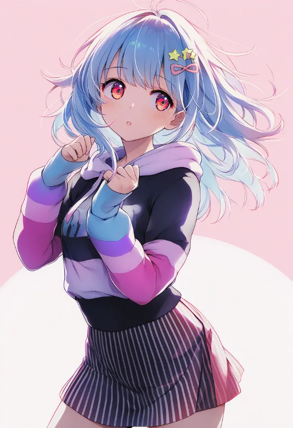 ストライプスカート|デコラファッション用のプロンプトとAIイラスト