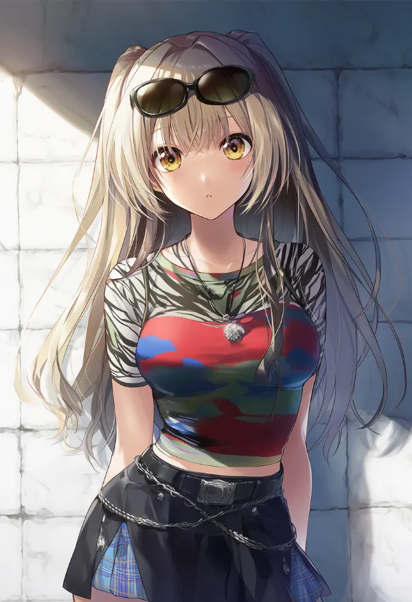サングラスのAIイラストとプロンプト紹介｜y2kファッションの組み合わせ
