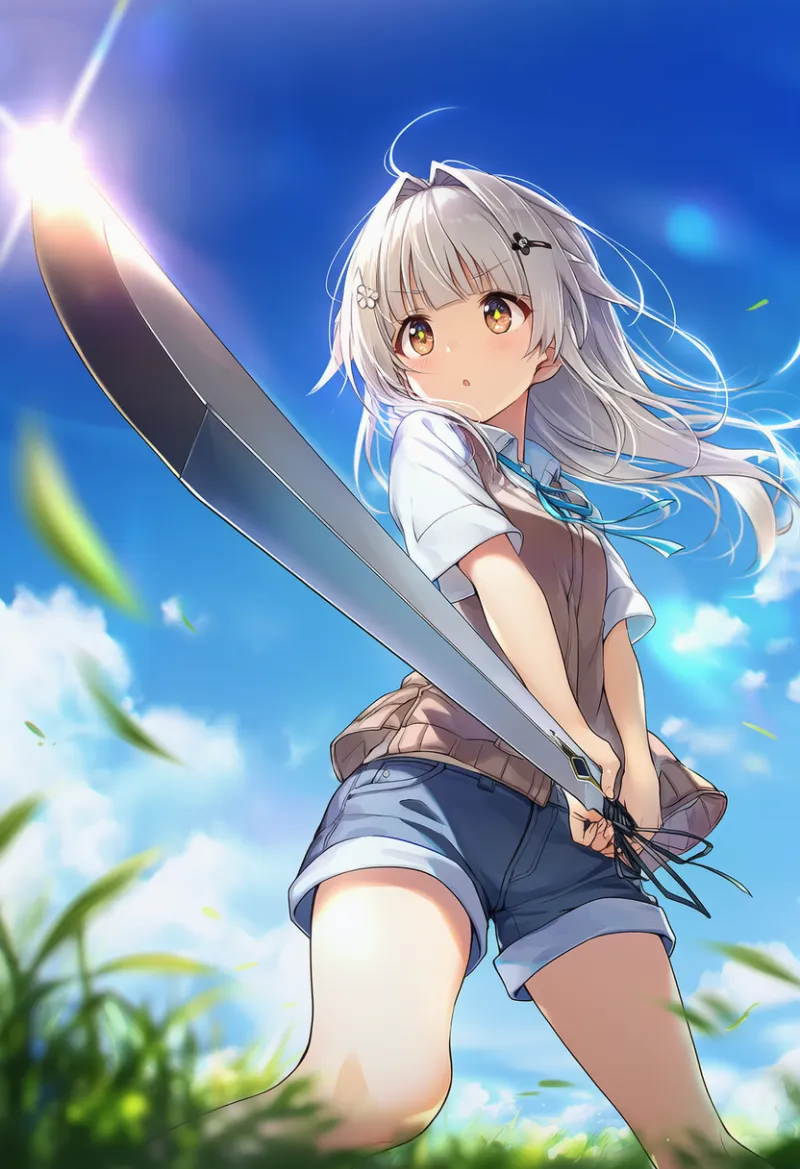 勇者パース(サンライズ立ち)のプロンプトのAIイラストと作例