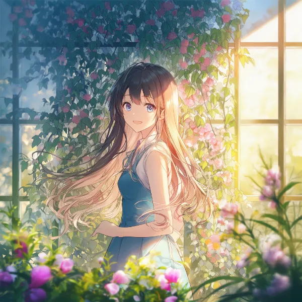 スイートピーのプロンプト紹介｜つる性植物の花・AIイラスト