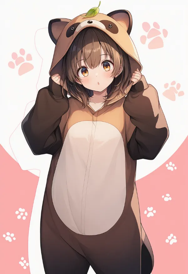 タヌキの動物コスプレのプロンプト｜AIイラスト