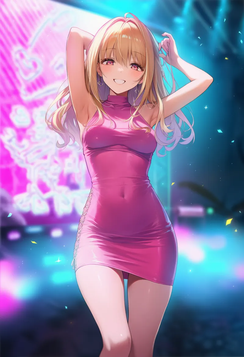 布がピンと張ったドレスのプロンプトとAIイラスト作例