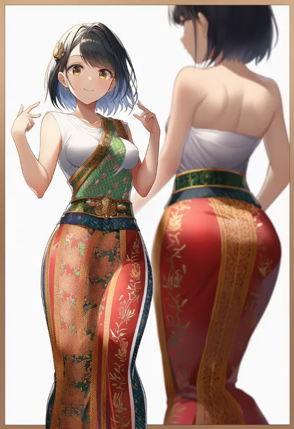 タイの民族衣装のプロンプト｜AIイラスト作例