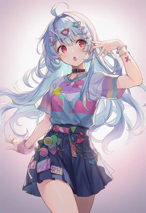 たくさんのバッジ|デコラファッション用のプロンプトとAIイラスト