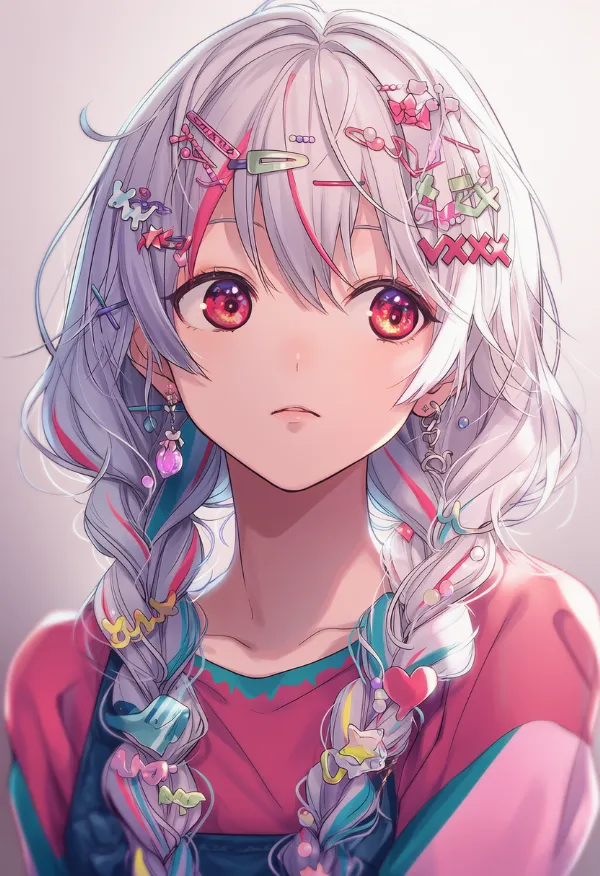 多すぎる髪飾りを指定するプロンプトとAIイラスト作例