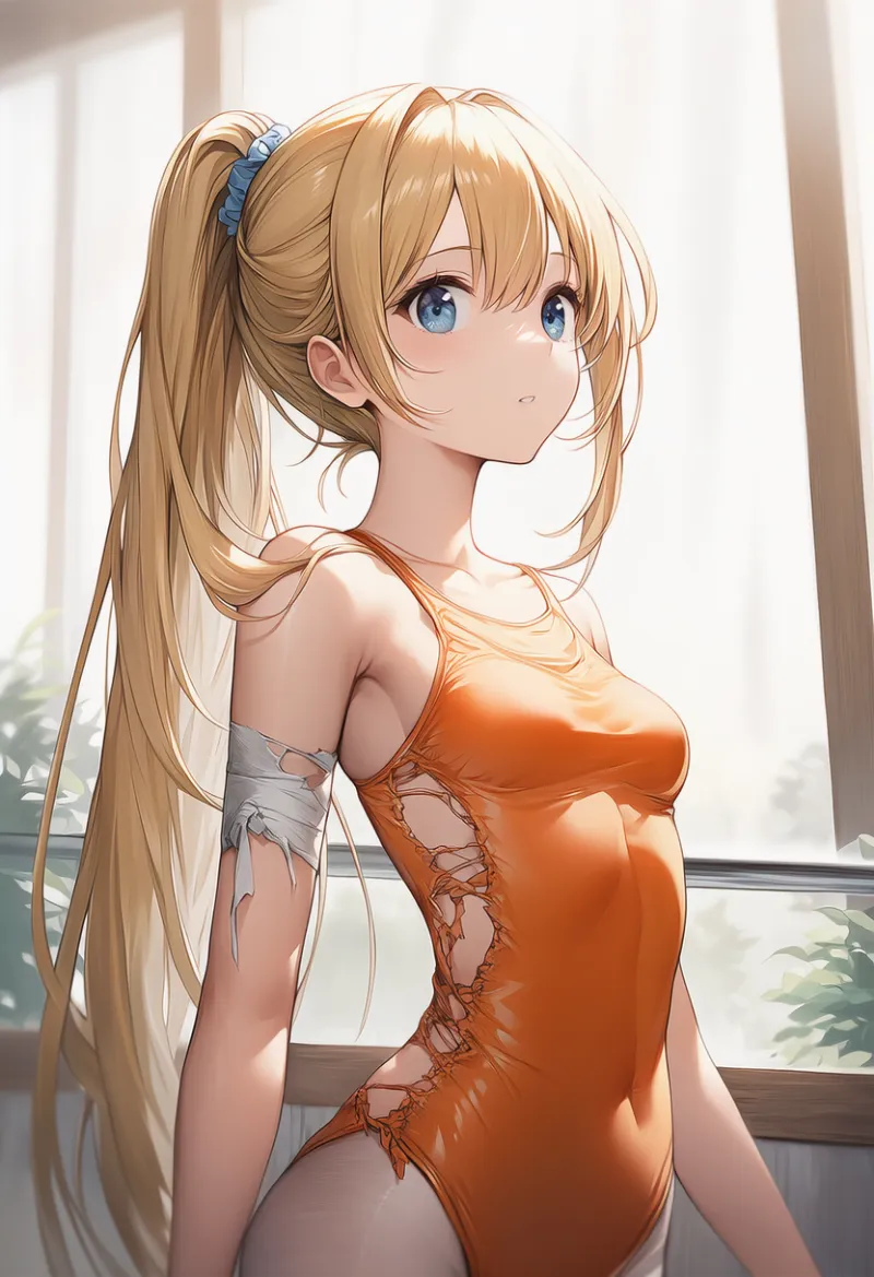 破れたレオタードのAIイラスト｜プロンプト紹介