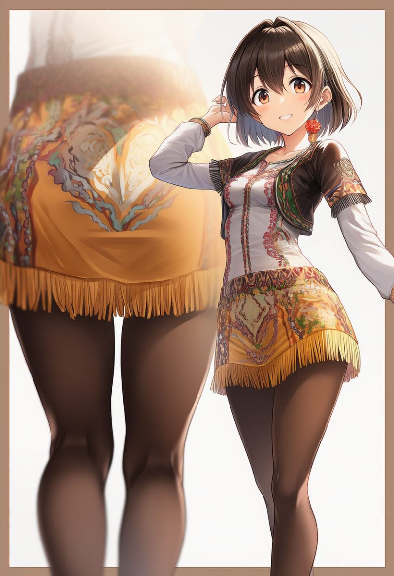 ミニスカスタイルの民族衣装