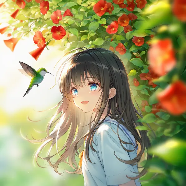 ノウゼンカズラのプロンプト紹介｜つる性植物の花・AIイラスト