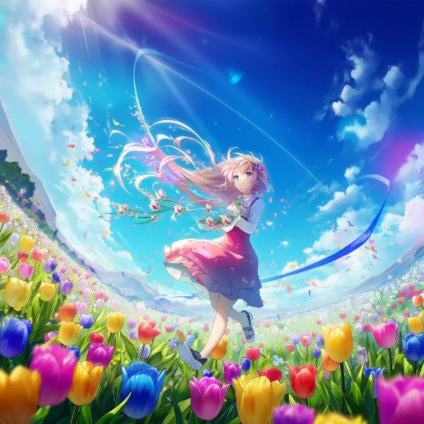 チューリップのプロンプト紹介｜球根花・AIイラスト