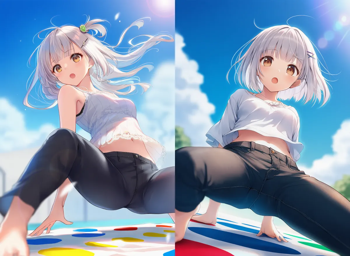 ツイスターゲームのプロンプトのAIイラストと作例