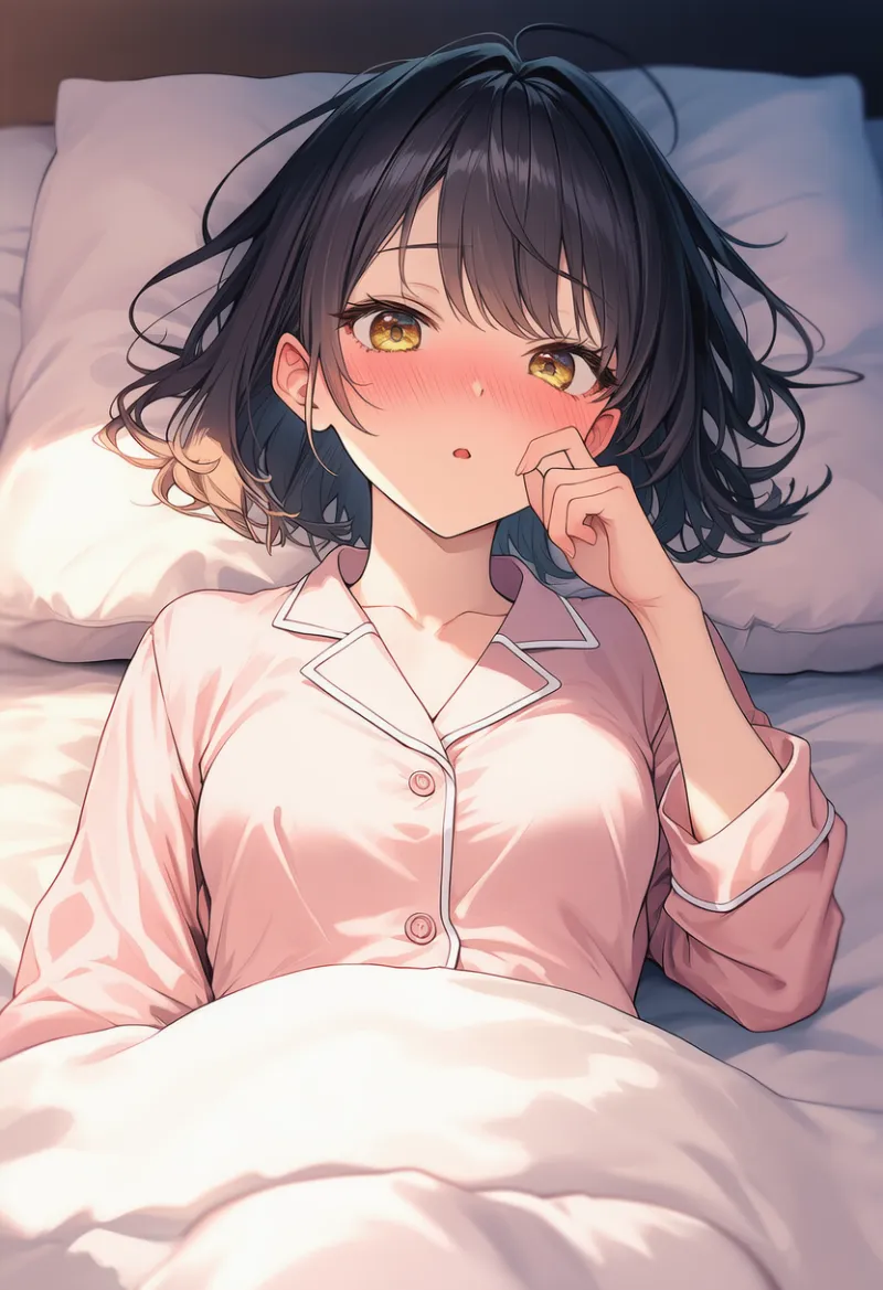 布団をかける状態を再現したAIイラストとプロンプト