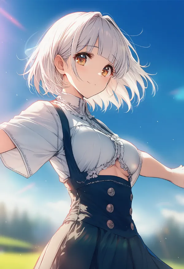 胸の下側をカットアウトした服のプロンプトとAIイラスト