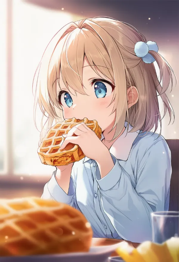ワッフルのAIイラスト｜プロンプト紹介