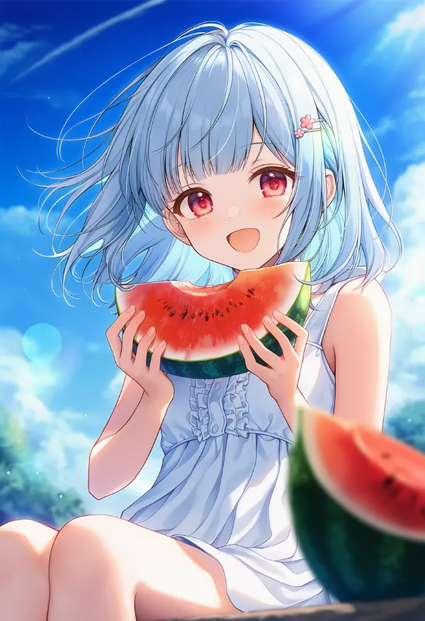 スイカのAIイラスト｜プロンプト紹介