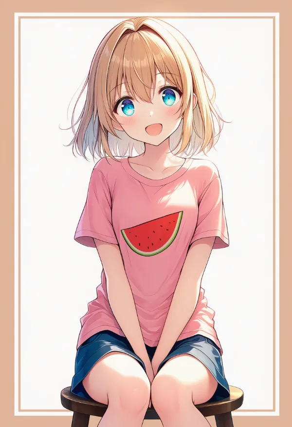 スイカ柄の服プロンプト｜AIイラスト