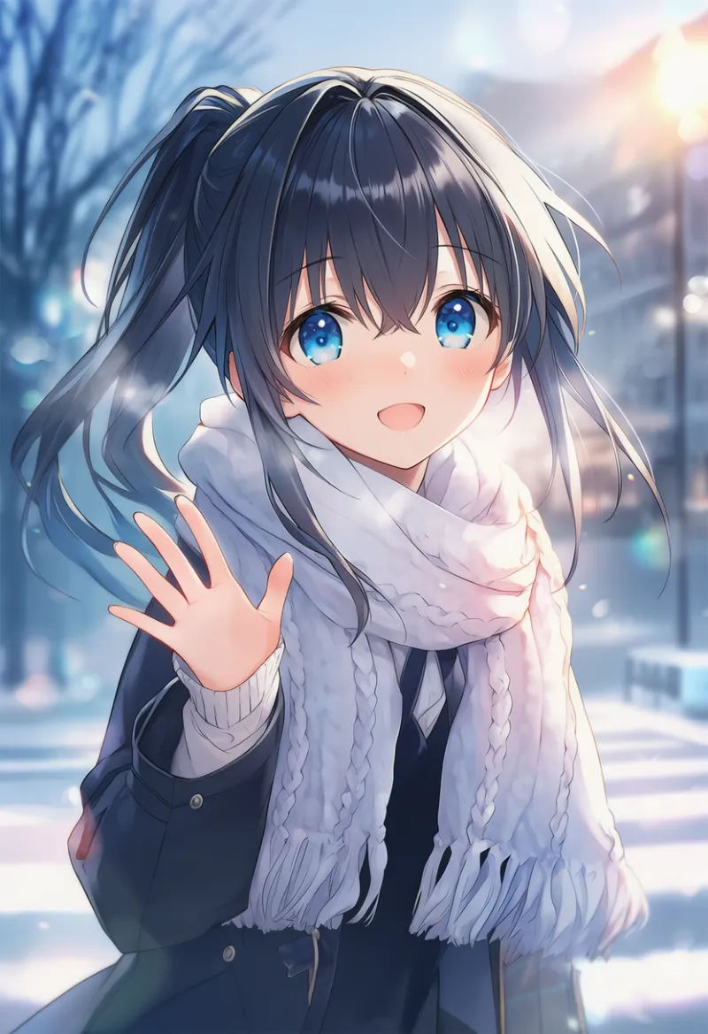 viewerに手を振ってる:waving at viewer|AIイラスト用プロンプト