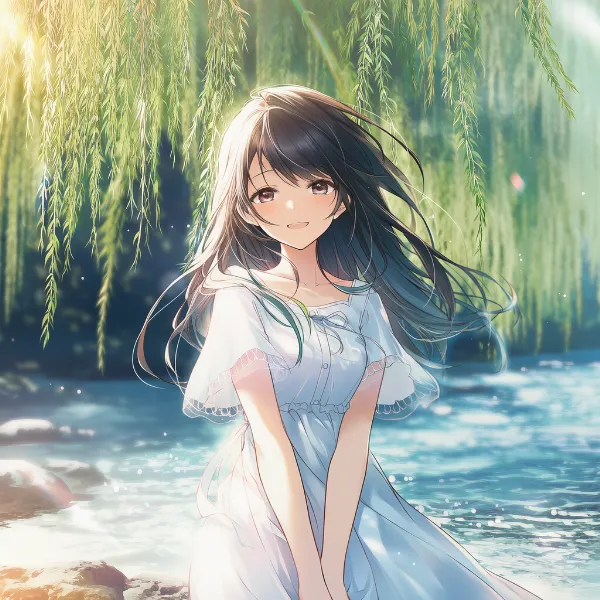 ヤナギのプロンプト紹介｜樹木のAIイラスト