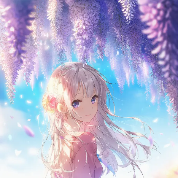 フジのプロンプト紹介｜つる性植物の花・AIイラスト