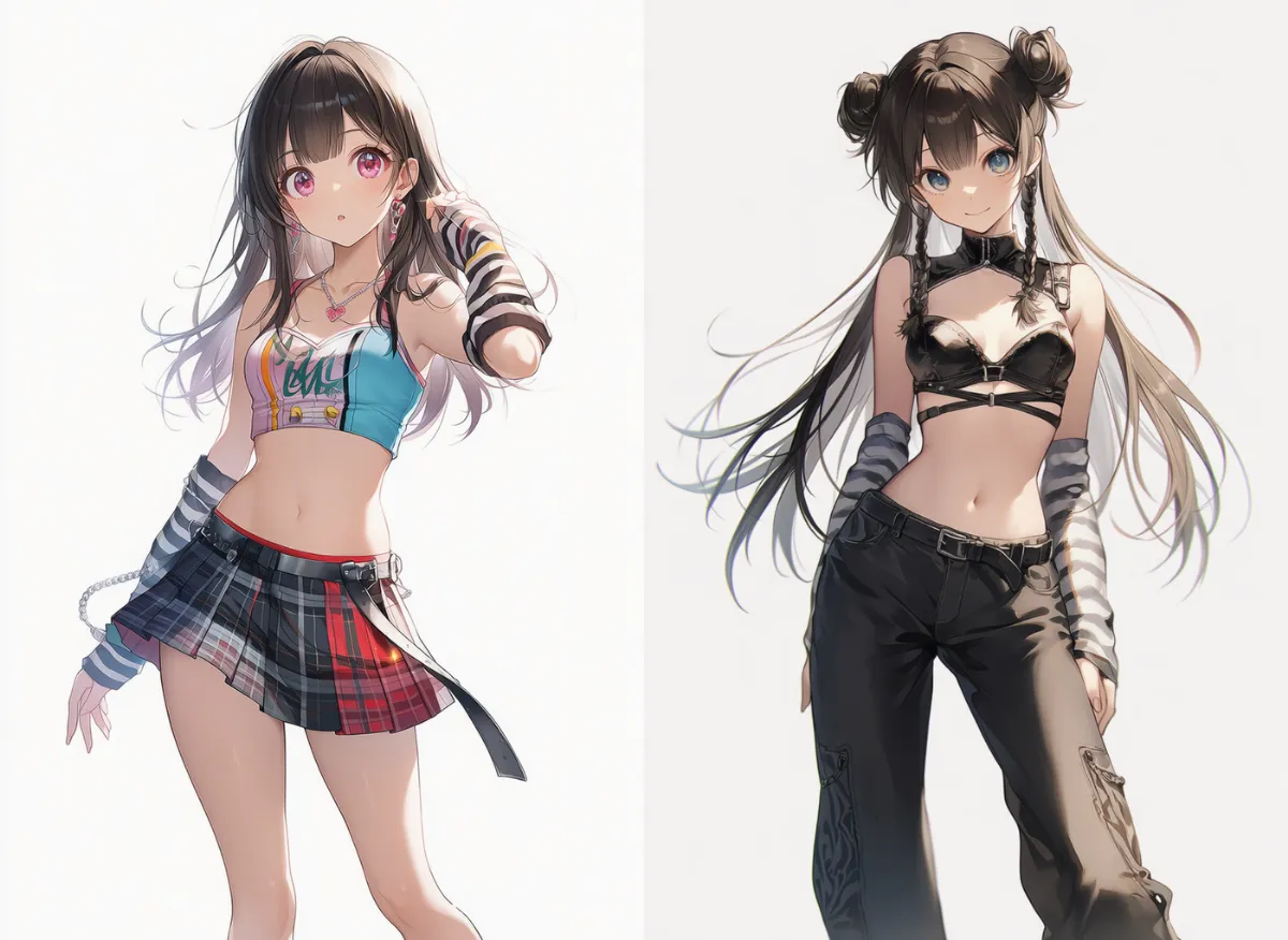 y2kファッションの基本プロンプトとAIイラスト