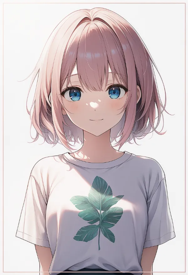 葉っぱプリントTシャツのAIイラスト｜プロンプト紹介
