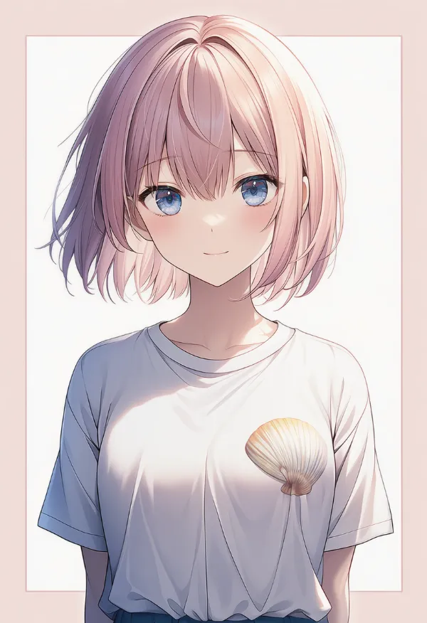 貝殻プリントTシャツのAIイラスト｜プロンプト紹介