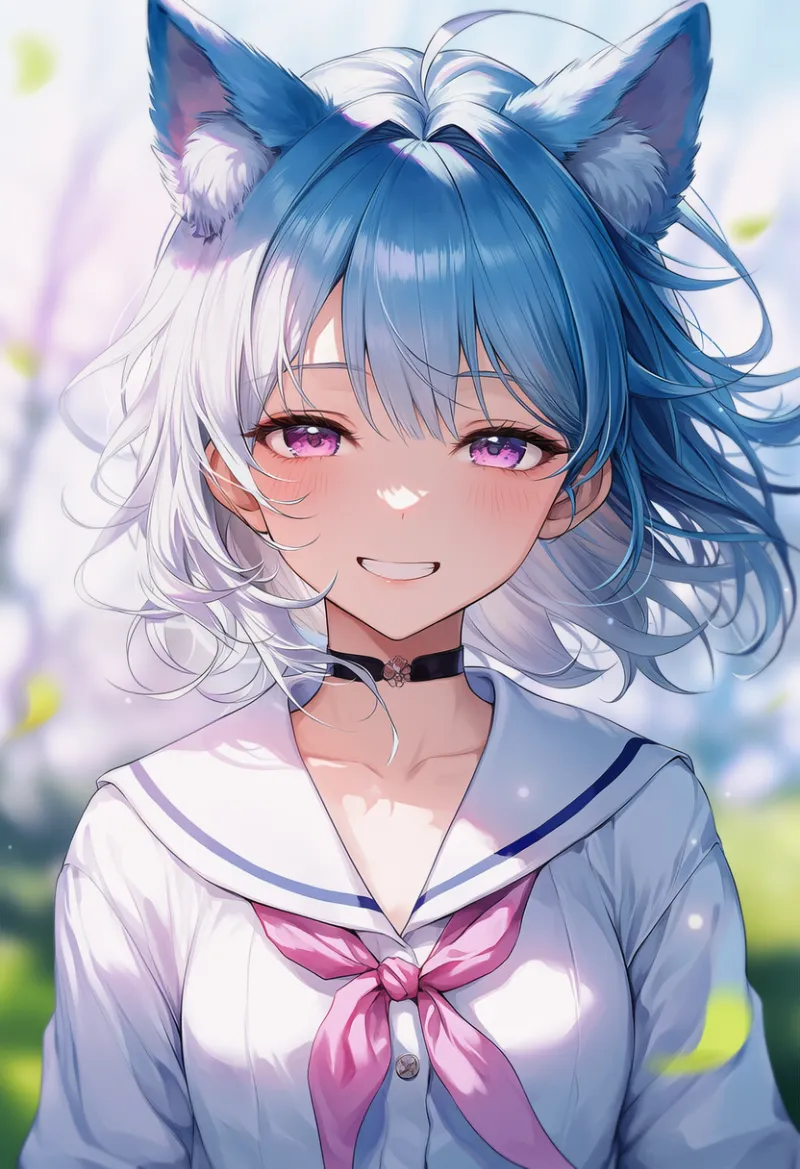 ふわふわの動物の耳の毛(ケモ耳少女)のAIイラスト|プロンプト紹介