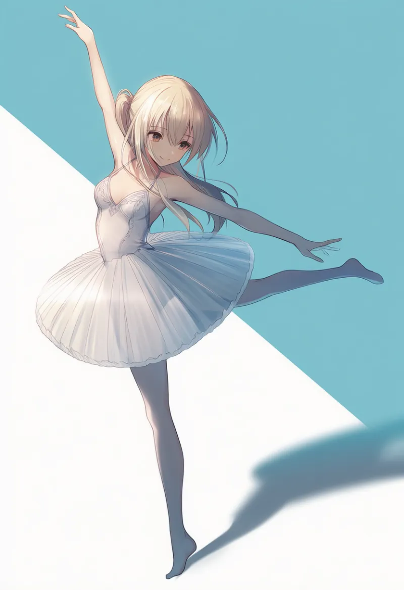 アラベスク(バレエのポーズ)のAIイラストとプロンプト紹介