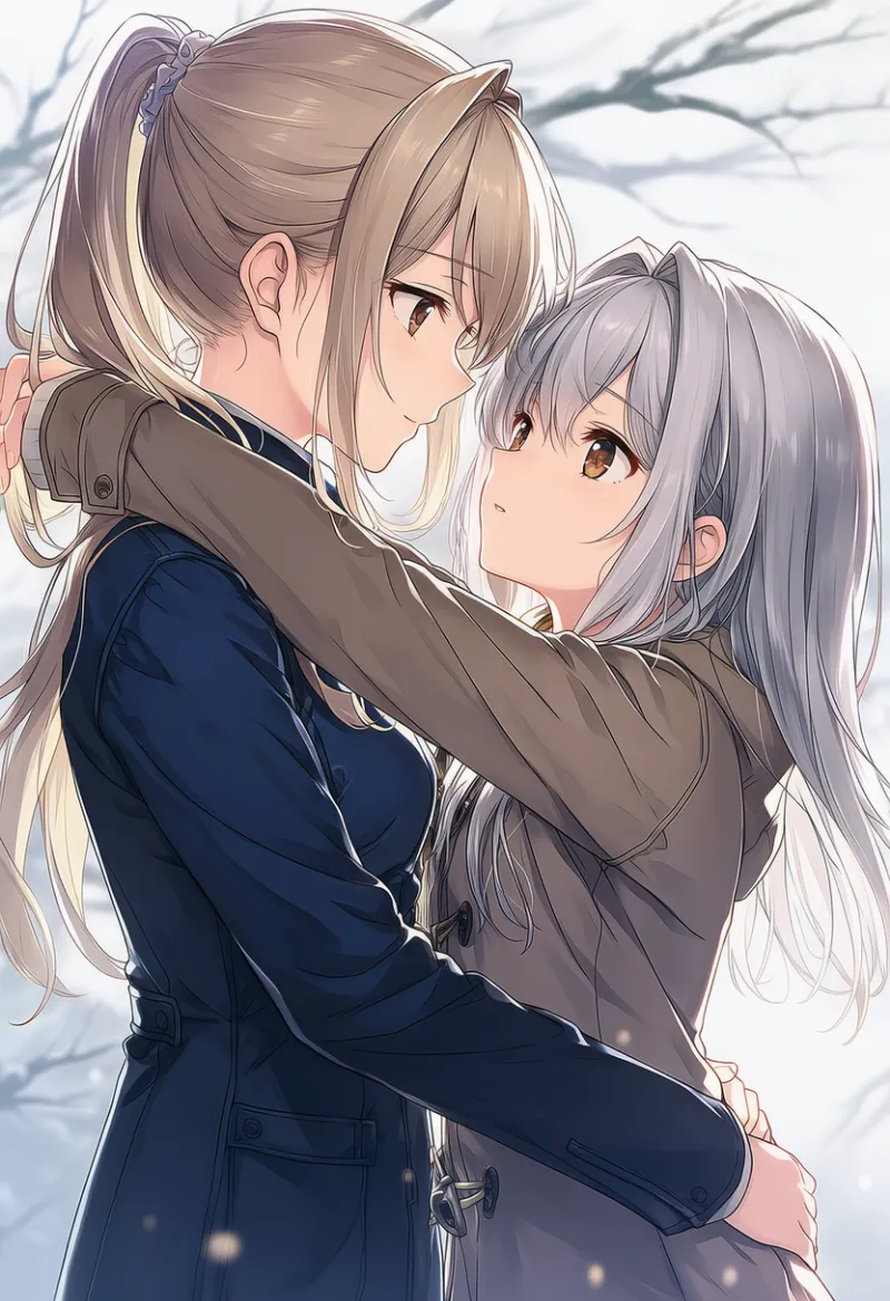 手を首に回す動作のAIイラスト｜プロンプト紹介